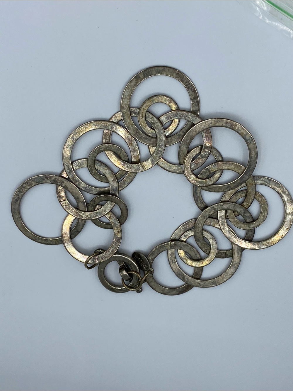 Chico’s Interlinked Circle Statement Bracelet - Silver Tone
